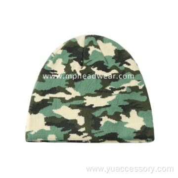 Knitted Jacquard Disruptive Pattern 100% Acrylic Beanie